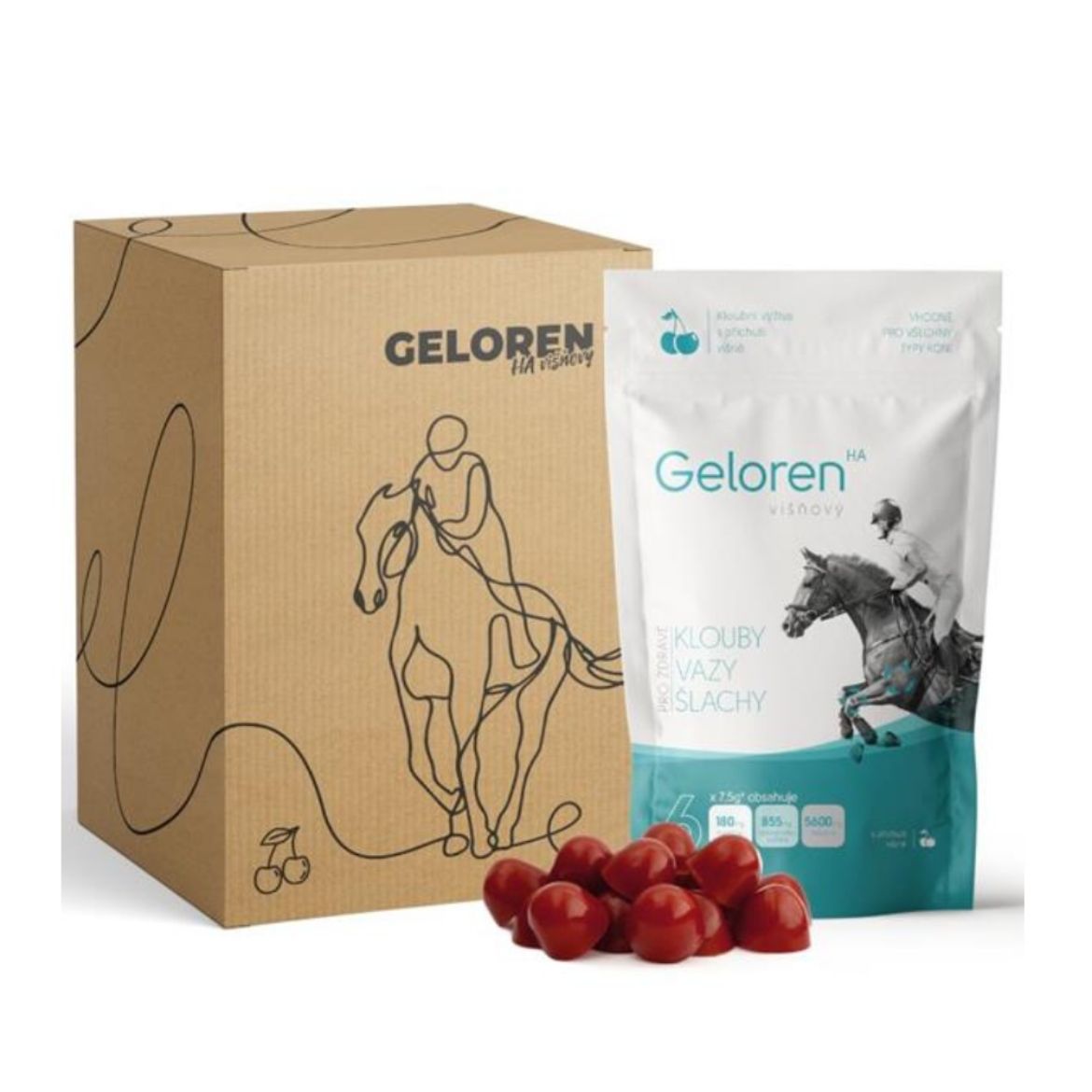 Obrázek z Kloubní výživa kůň Geloren (3  x 450 g ) - višňová 