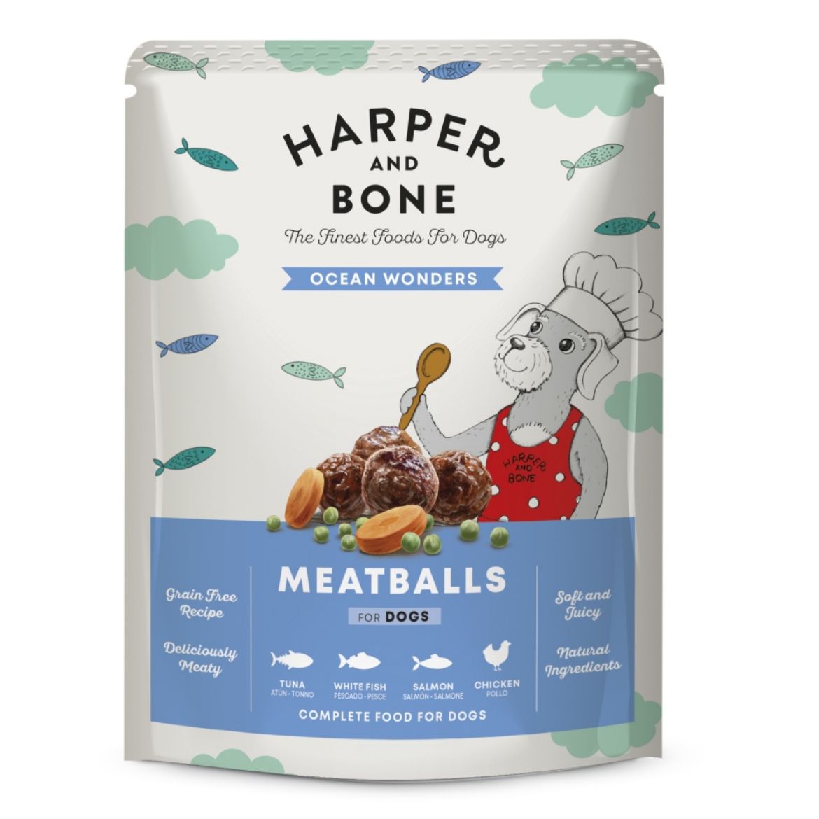 Obrázek z Harper and Bone Dog divy oceánu, kapsa 300 g 