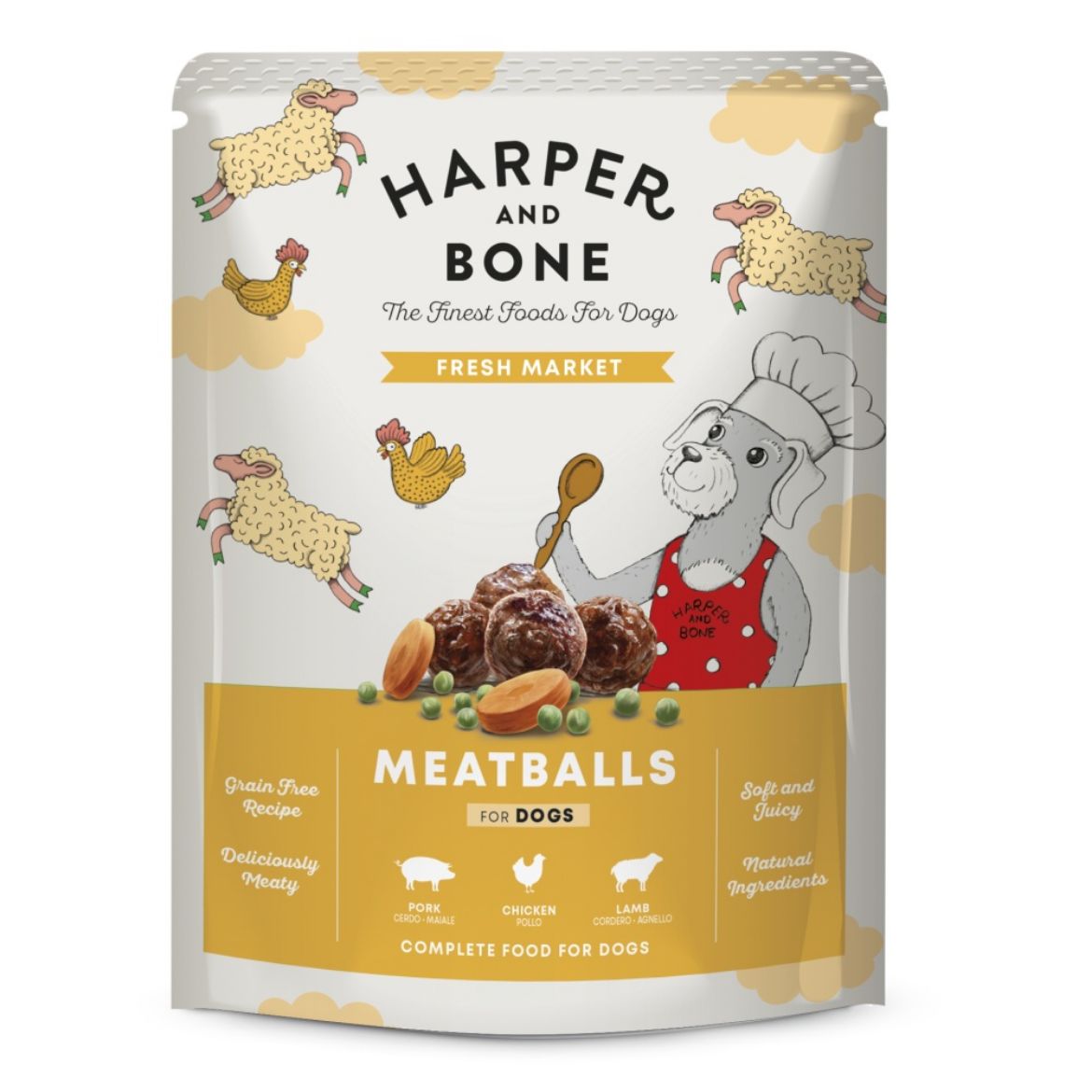 Obrázek z Harper and Bone Dog čerstvé z trhu, kapsa 300 g 