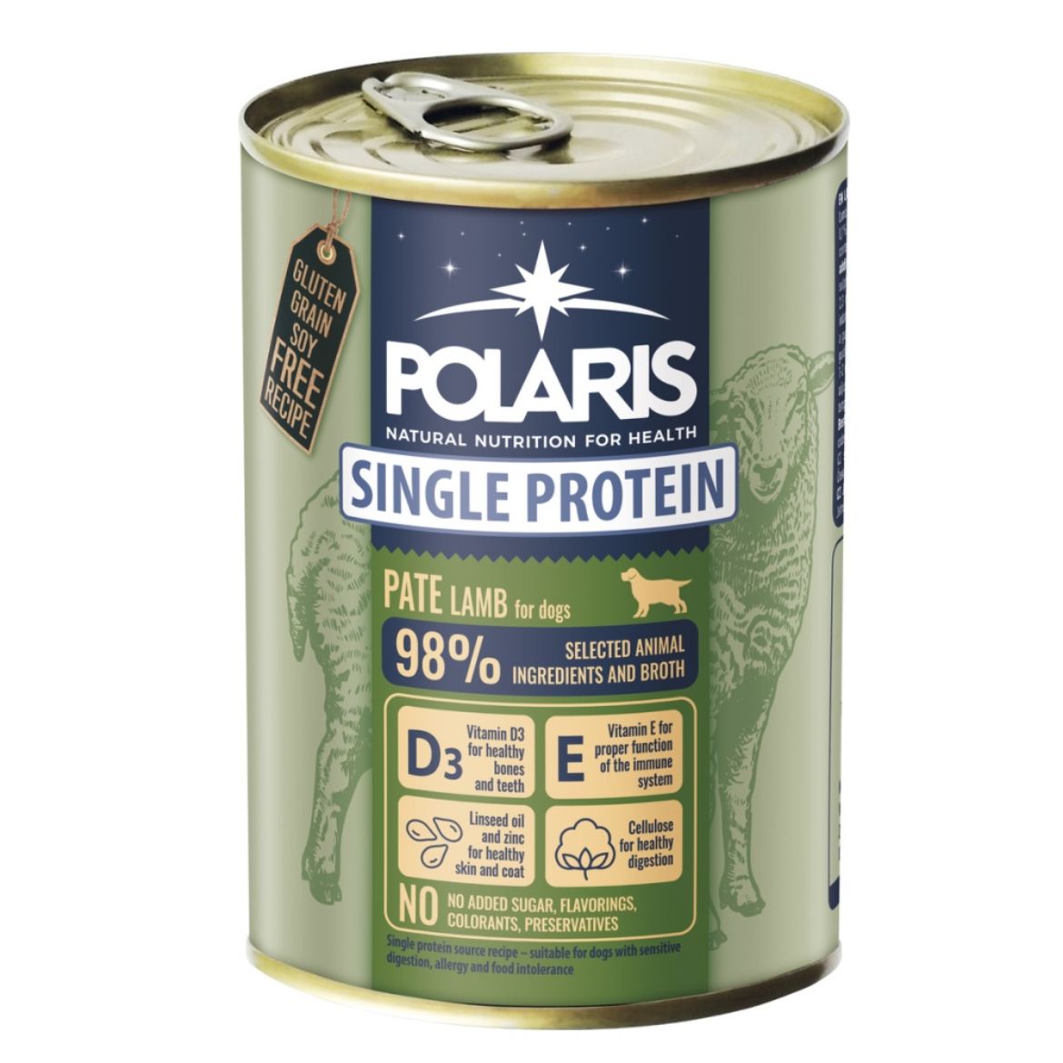 Obrázek z Polaris Single Protein Paté Pes Jehněčí, konzerva 400 g 