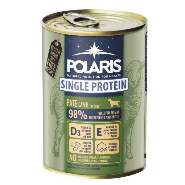 Obrázek Polaris Single Protein Paté Pes Jehněčí, konzerva 400 g