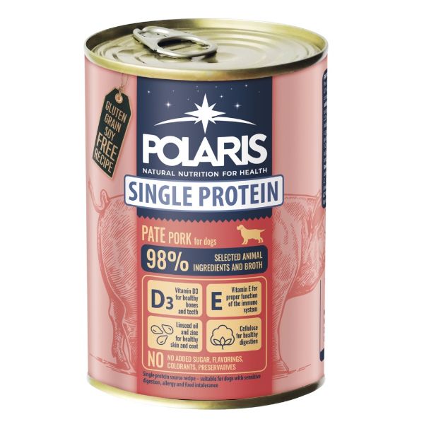 Obrázek Polaris Single Protein Paté Pes Vepřová, konzerva 400 g 
