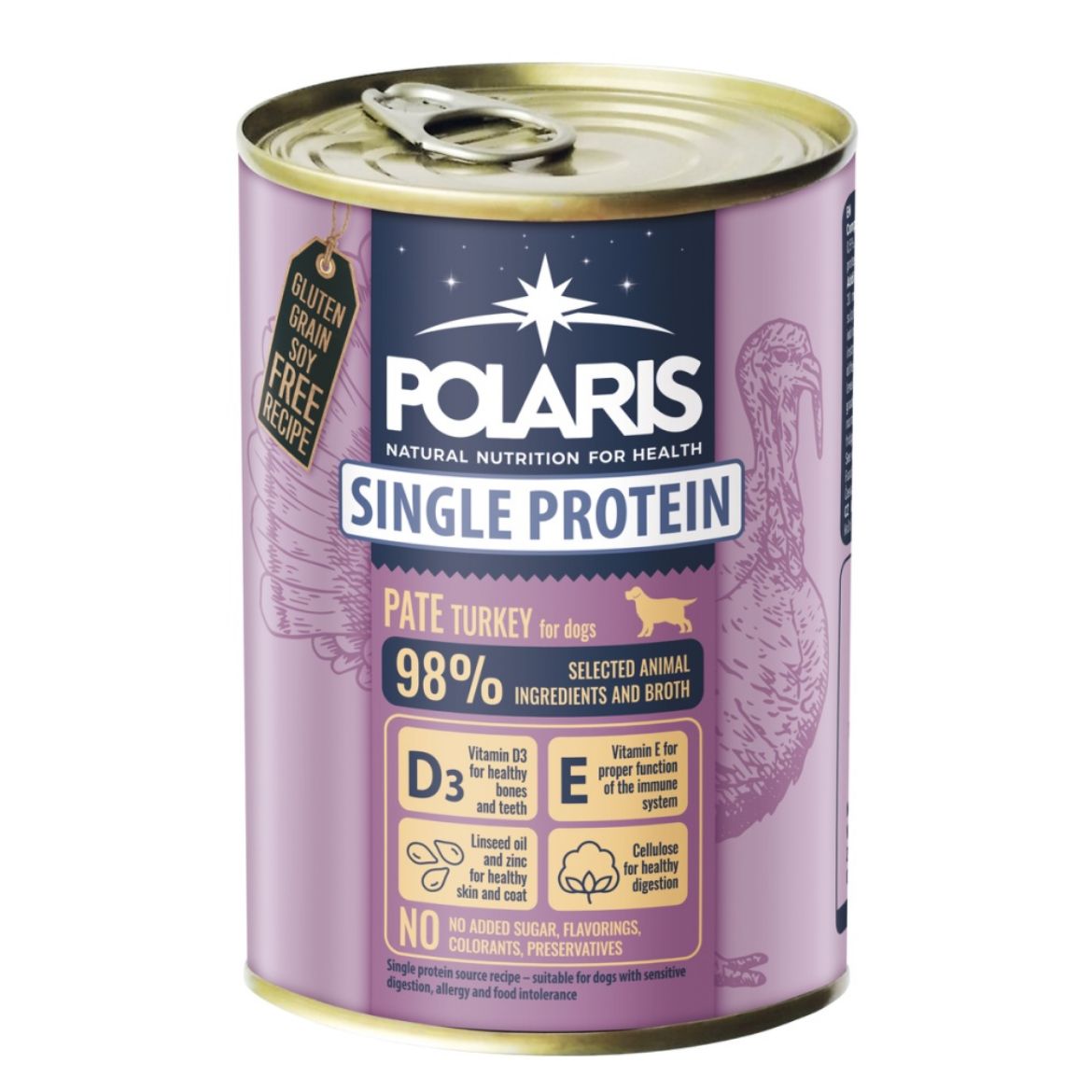 Obrázek z Polaris Single Protein Paté Pes Krůtí, konzerva 400 g 