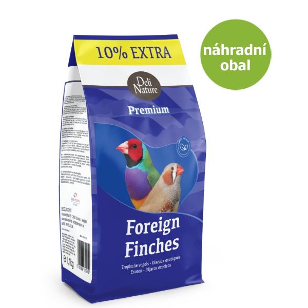 Deli Nature Premium Foreign finches, kompletní krmivo, drobní exoti, 10 % zdarma