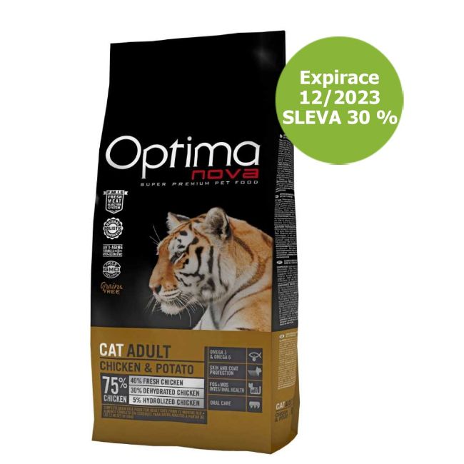 OPTIMAnova cat Chicken 8 kg, chicken, kuřecí, potato, brambory,  přírodní, monoproteinové, superprémiové, dospělá kočka, grain free