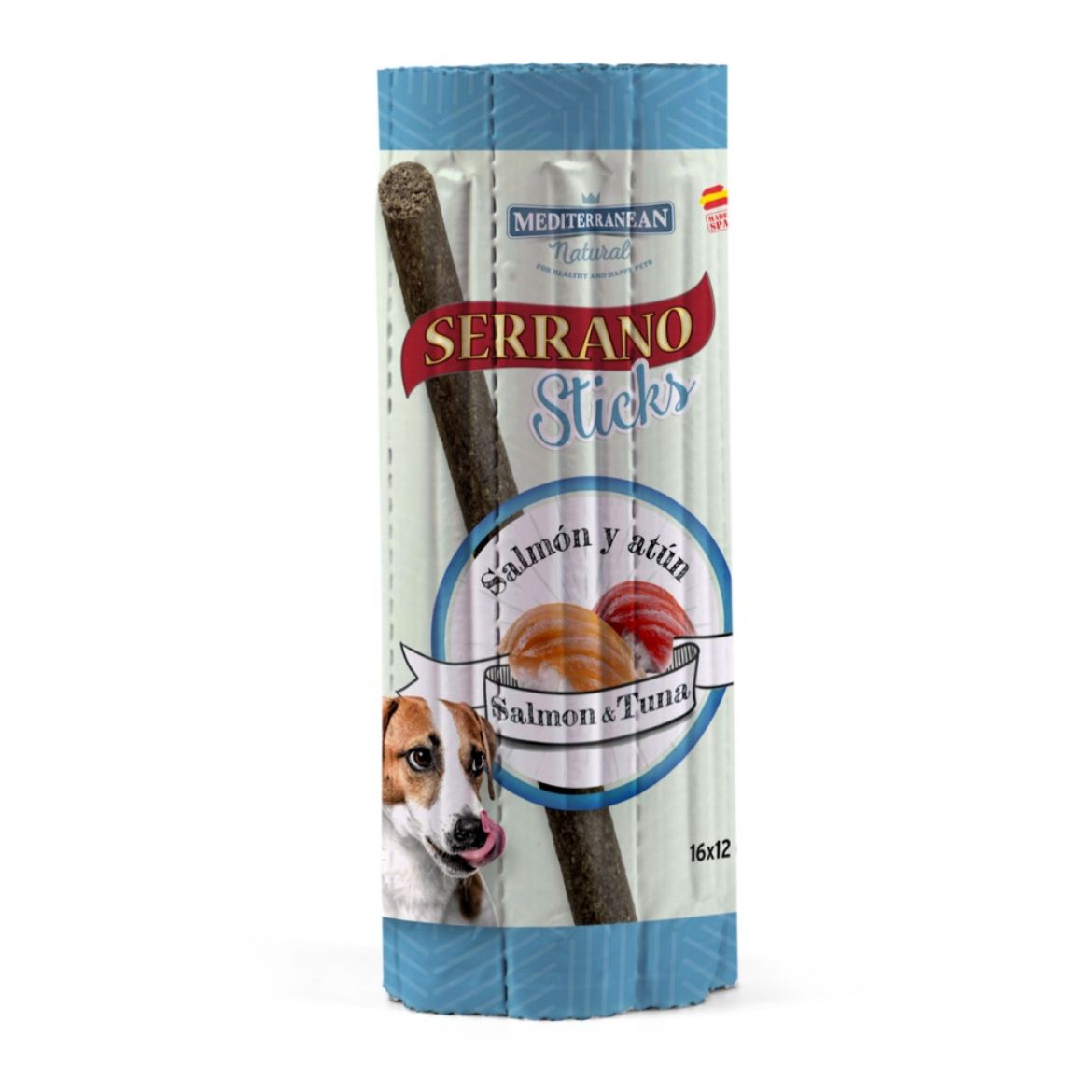 Obrázek z Serrano Dog Sticks Salmon & Tuna, tyčinka 16 x 12 g  