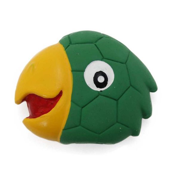 Obrázek Latexová hračka s pískadlem - papoušek,hlava 8x7x3cm