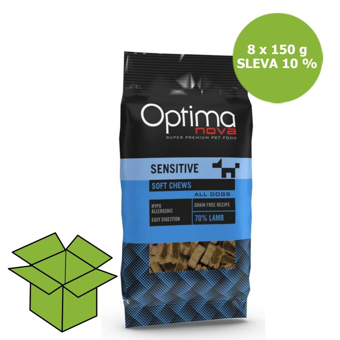 Obrázek z OPTIMAnova Functional Snack Sensitive Lamb 150 g (8 ks) AKCE 10 % 