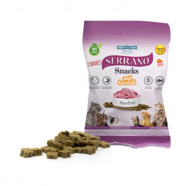 Obrázek Serrano Snack Cat AntiHairball Sardine 50 g