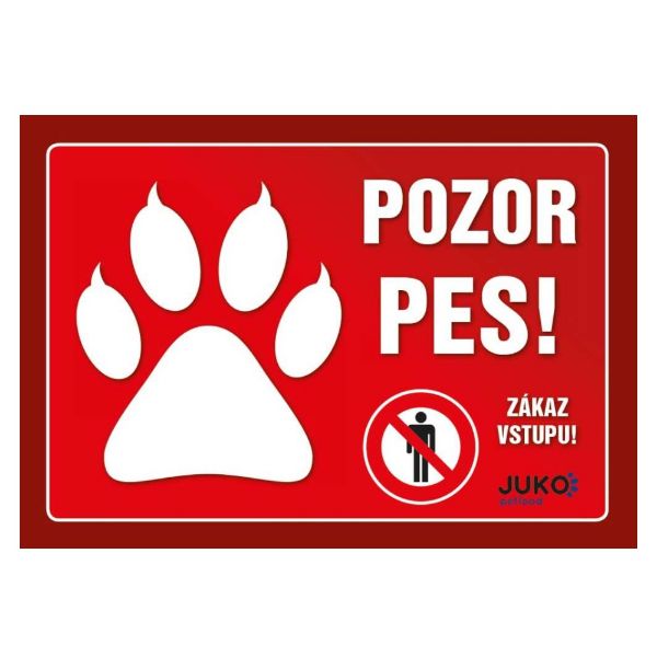 Obrázek Samolepka pozor pes TLAPKA