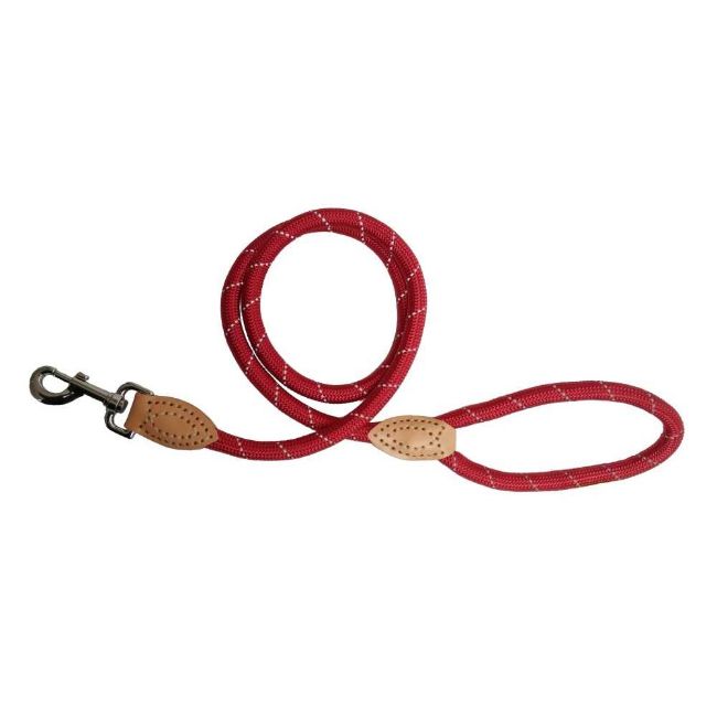 pevné a elegantní vodítko z kombinace kůže a lezeckého lana s reflexními prvky