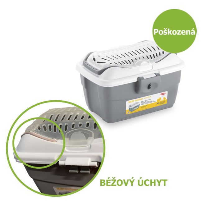 Gulliver, přepravka, pro hlodavce, k přenášení malých zvířat, zakrslý králík, morče, myš, šedá