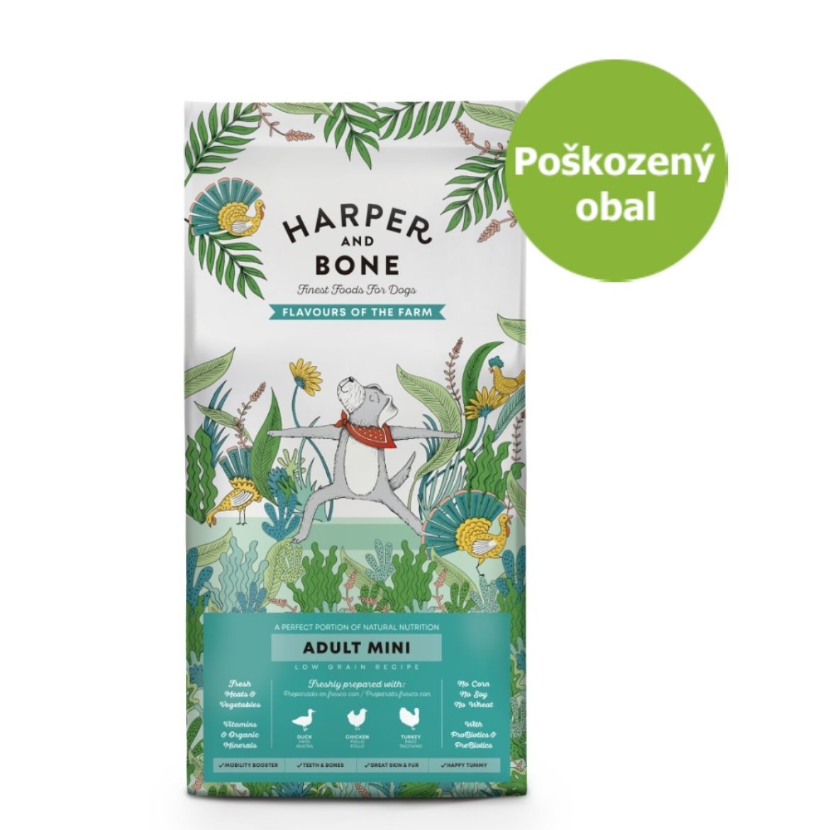 Obrázek z Harper and Bone Dog Adult Mini příchutě farmy 10 kg- Poškozený obal - SLEVA 15 % 