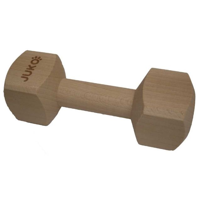 Dřevěná činka o váze 150g pro aport.