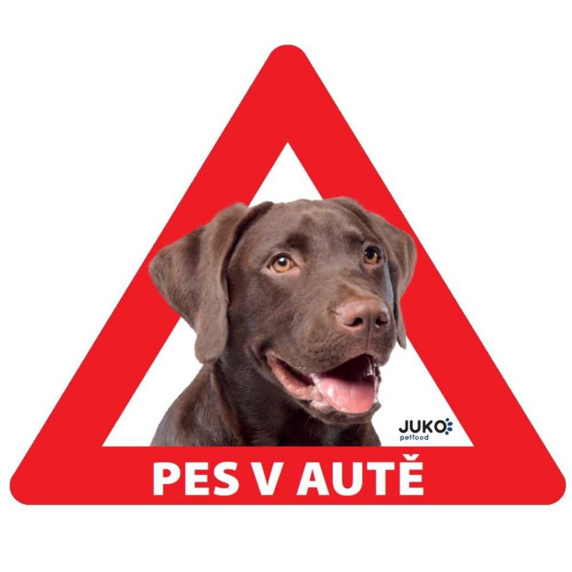 Obrázek z Samolepka pes v autě venkovní LABRADOR HNĚDÝ 