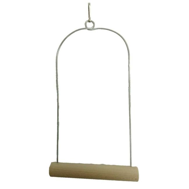 Dřevěná houpačka do klece pro ptáky.