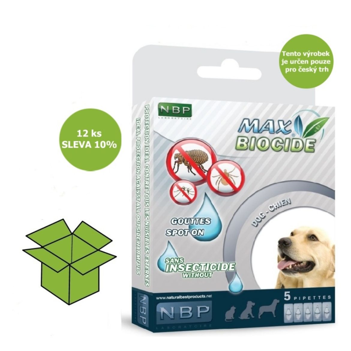 Obrázek z Max Biocide Spot-on Dog repelentní kapsle, pes 5 x 1 ml (12 ks) SLEVA 10 % !CZ! 
