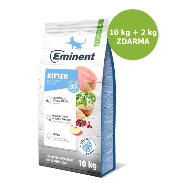 Obrázek Eminent Cat Kitten 10 kg + 2 kg ZDARMA