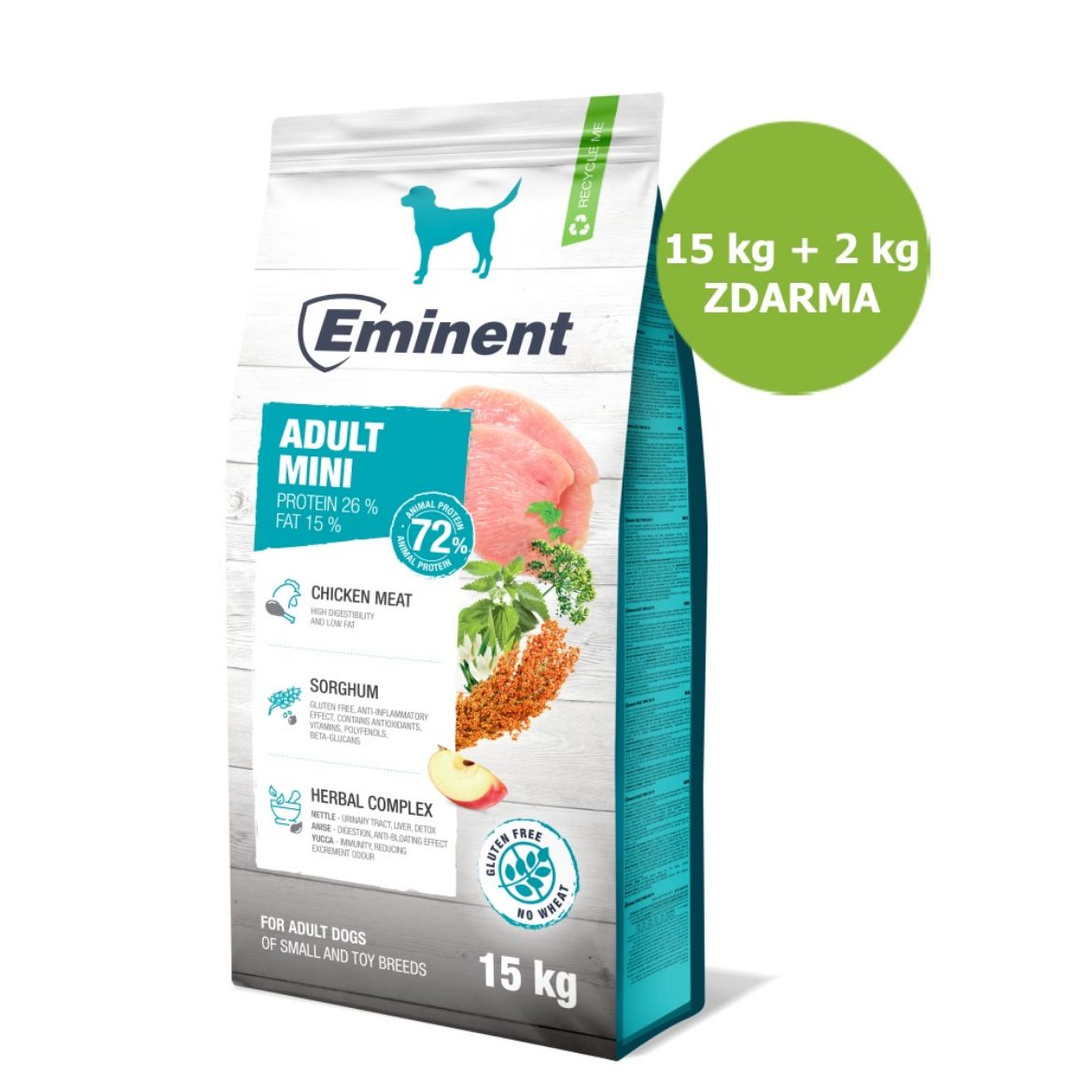 Obrázek z Eminent Dog Adult Mini 15 kg + 2 kg ZDARMA 