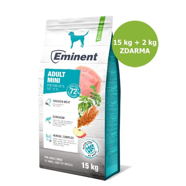 Obrázek Eminent Dog Adult Mini 15 kg + 2 kg ZDARMA