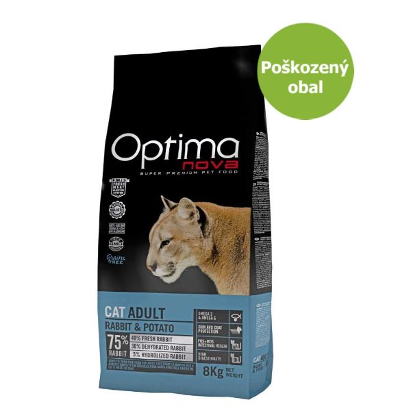 Obrázek OPTIMAnova Cat Rabbit & Potato GF 8 kg - Poškozený obal - SLEVA 15 %
