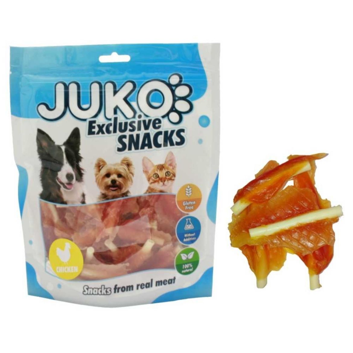 Obrázek z Chicken Soft Mini Jerky with Calcium Bone JUKO Snacks 70 g 