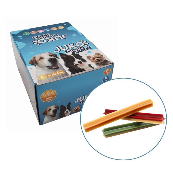 Obrázek Dvoubarevná tyč hvězda 26 cm JUKO Snacks 2 kg (cca 34 ks) Expirace 4/26