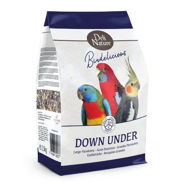 Deli Nature Birdelicious Australský menší papoušek 2,5 kg. Kompletní směs pro menší australské papoušky. Koresponduje se specifickými potřebami australských papoušků jako je korela, alexandrovití, apod.