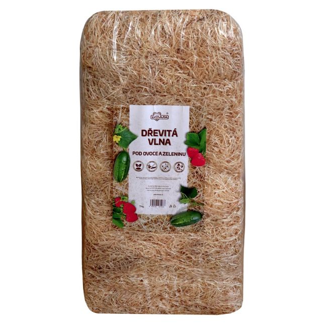 dřevitá vlna pod ovoce a zeleninu, zcela kompostovatelné