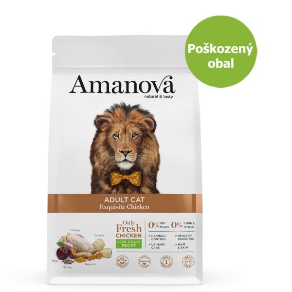 Obrázek Amanova Cat Adult Chicken & Quinoa LG 1,5 kg - Poškozený obal - SLEVA 15 %