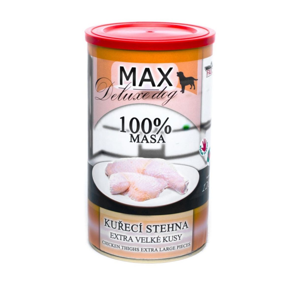 Obrázek z MAX Deluxe Dog kuřecí stehna, konzerva 1200 g 