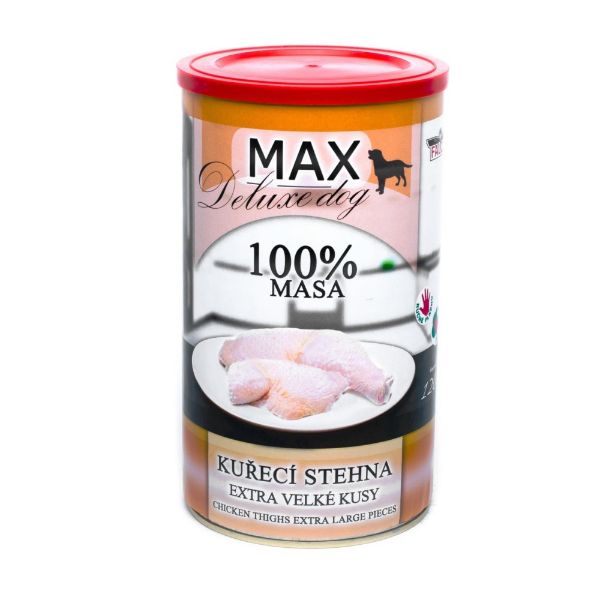 Obrázek MAX Deluxe Dog kuřecí stehna, konzerva 1200 g