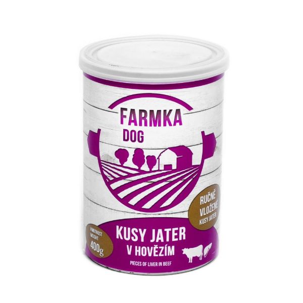 Obrázek FARMKA Dog s játry, konzerva 400 g