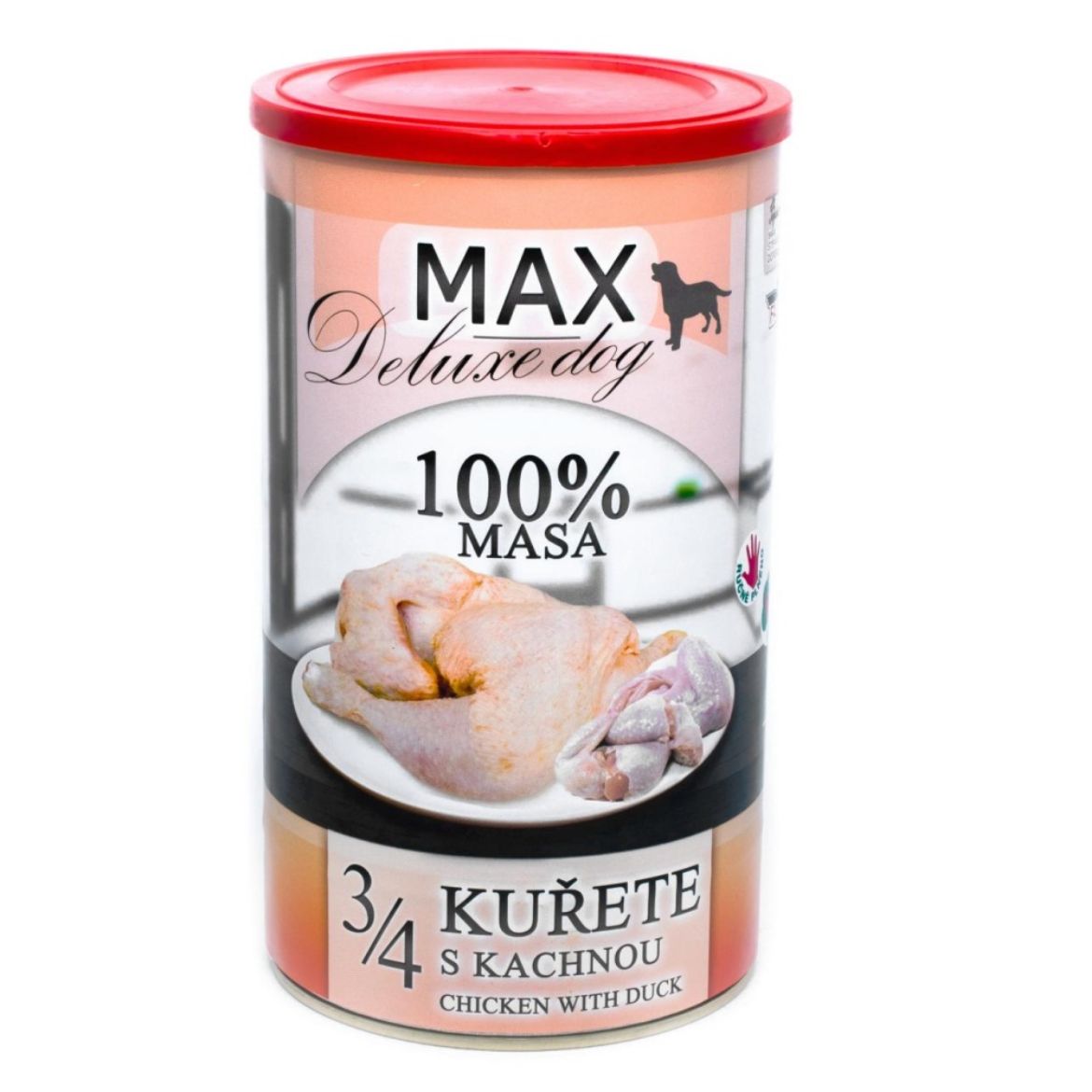 Obrázek z MAX Deluxe Dog 3/4 kuřete s kachnou, konzerva 1200 g 