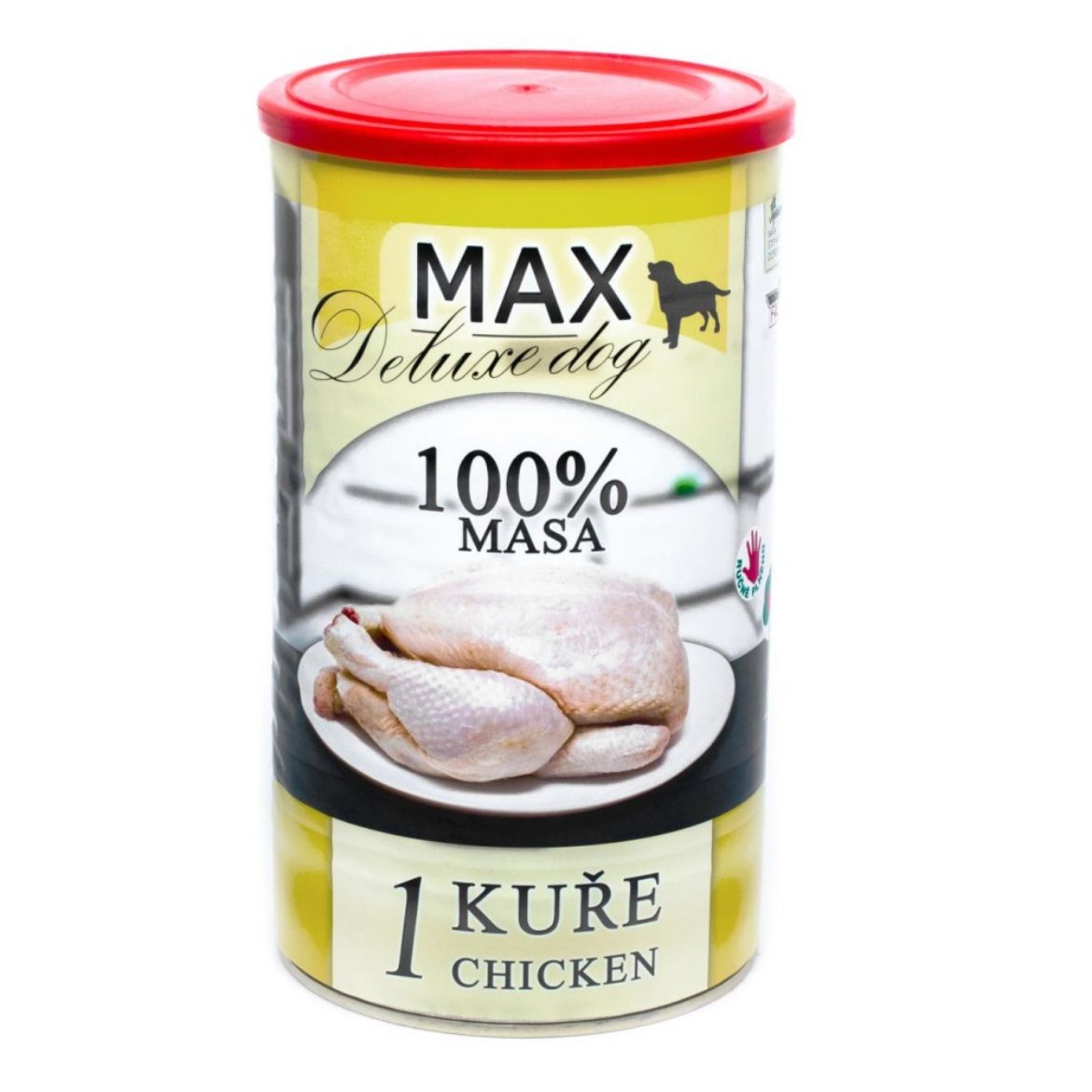 Obrázek z MAX Deluxe Dog 1 kuře, konzerva 1200 g 