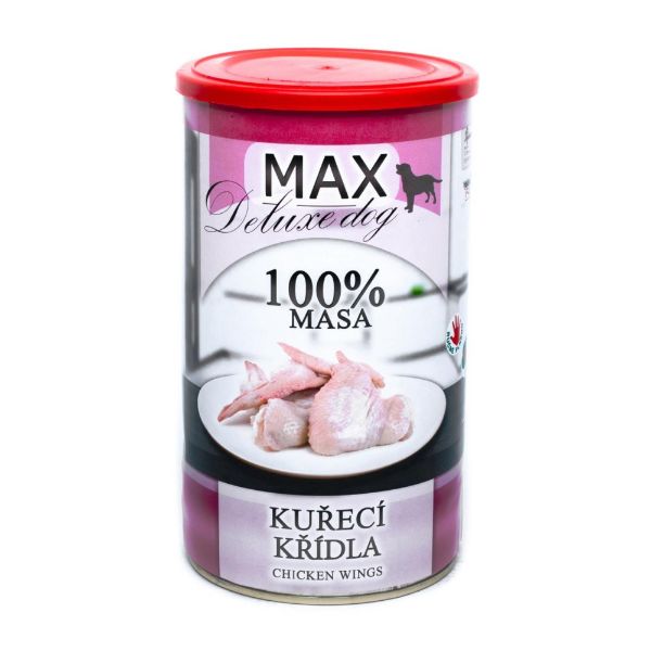 Obrázek MAX Deluxe Dog kuřecí křídla, konzerva 1200 g