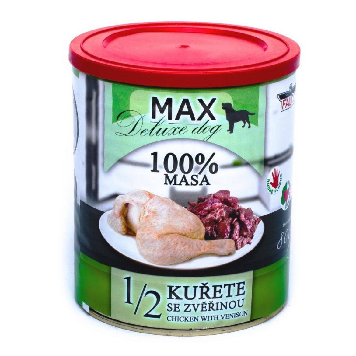 Obrázek z MAX Deluxe Dog 1/2 kuřete se zvěřinou, konzerva 800 g 