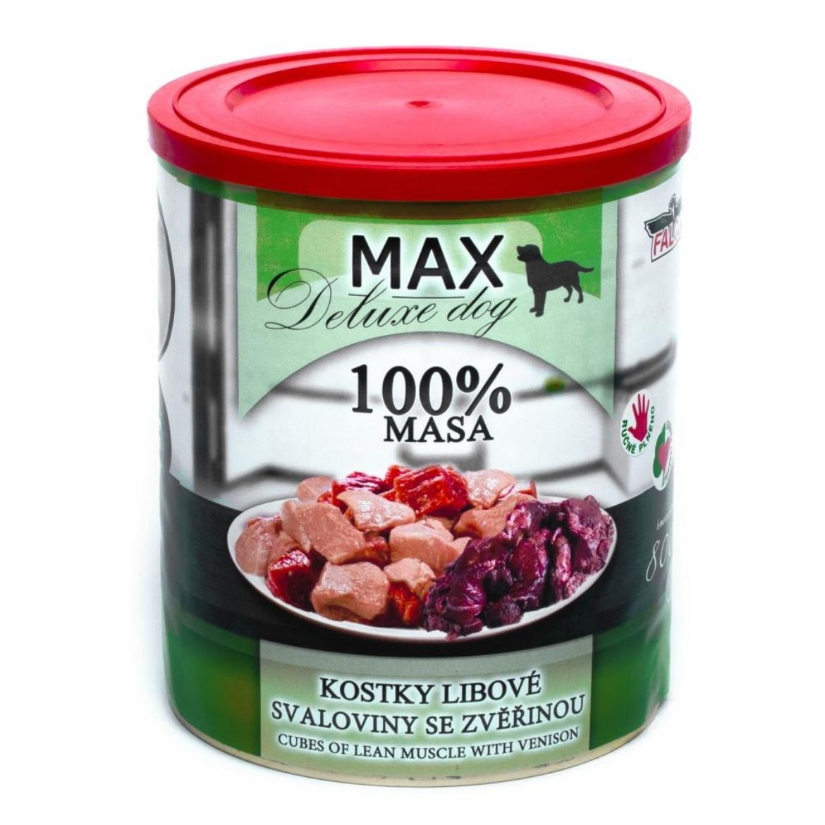 Obrázek z MAX Deluxe Dog kostky libové svaloviny se zvěřinou, konzerva 800 g 