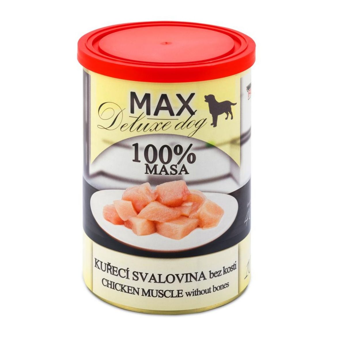 Obrázek z MAX Deluxe Dog kuřecí svalovina bez kosti, konzerva 400 g 