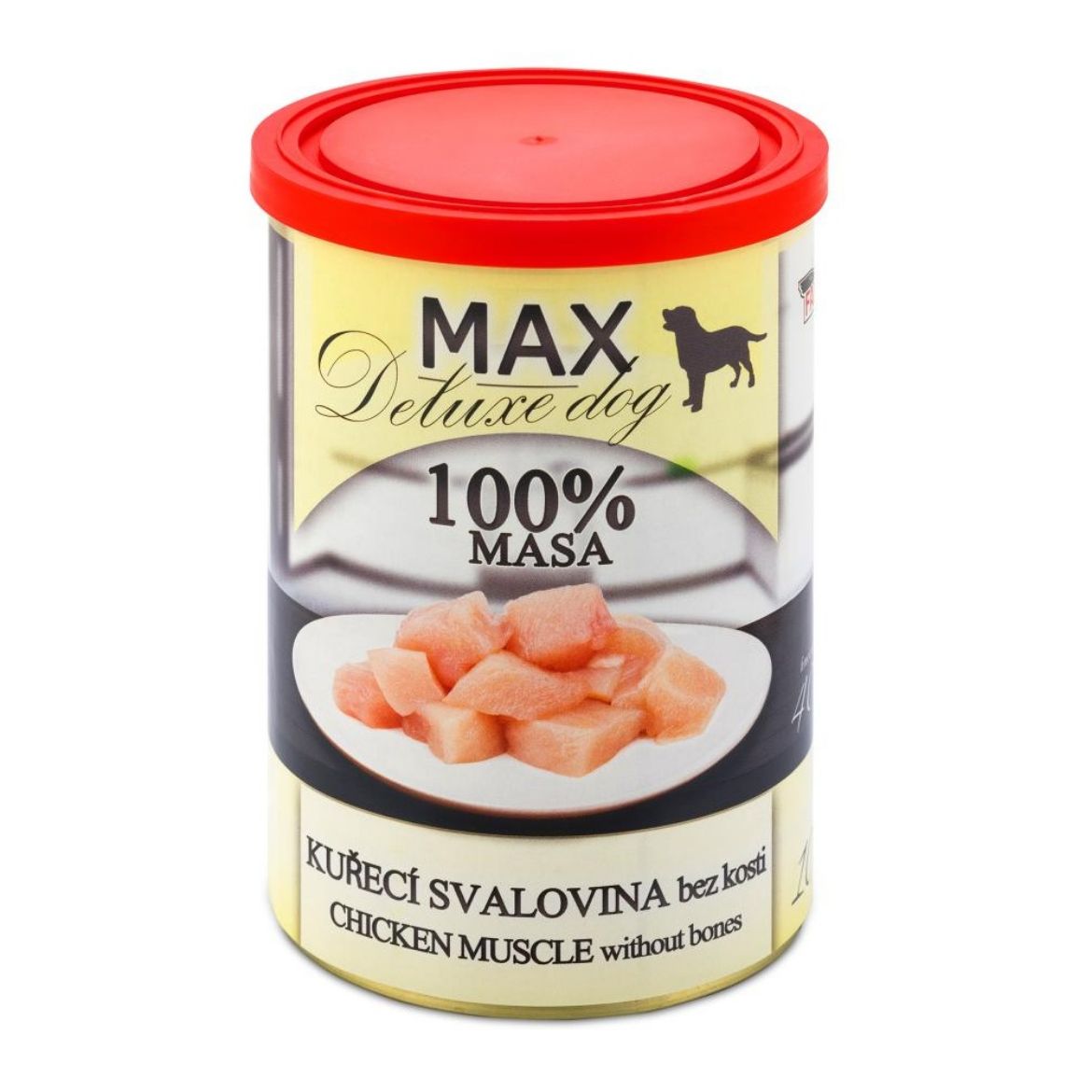 Obrázek z MAX Deluxe Dog kuřecí svalovina bez kosti, konzerva 400 g 