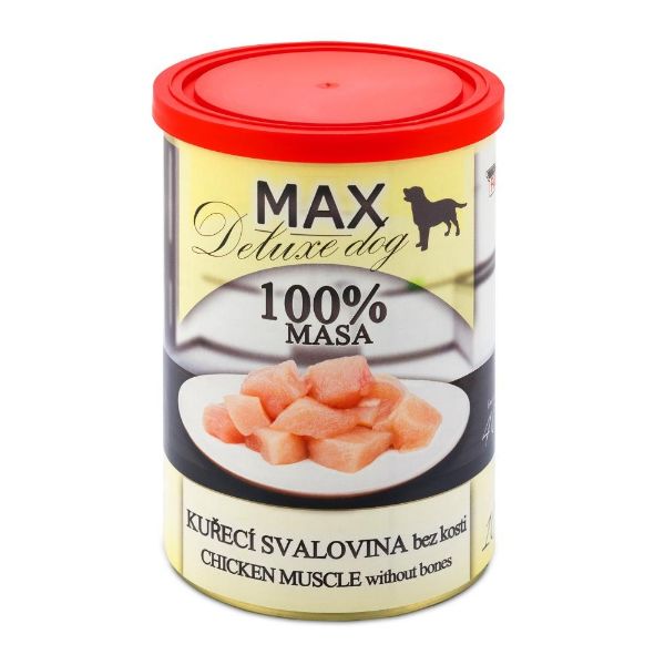 Obrázek MAX Deluxe Dog kuřecí svalovina bez kosti, konzerva 400 g