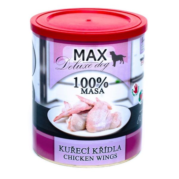 Obrázek MAX Deluxe Dog kuřecí křídla, konzerva 800 g