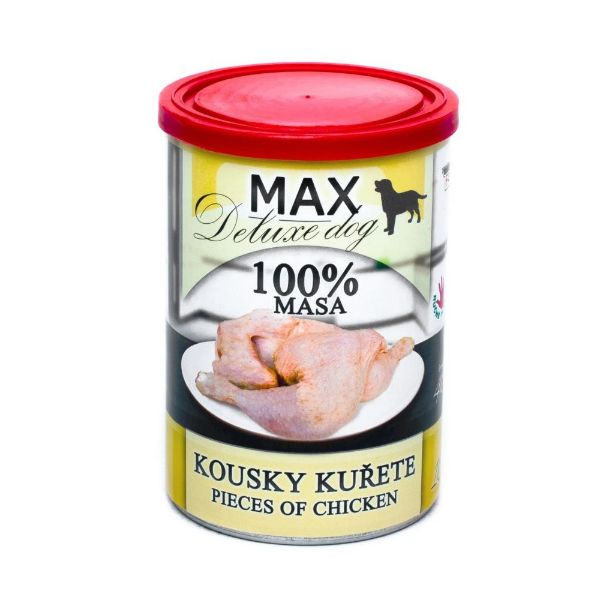 Obrázek MAX Deluxe Dog kousky kuřete, konzerva 400 g