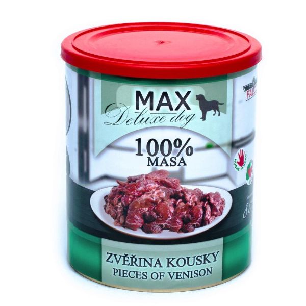 Obrázek MAX Deluxe Dog zvěřina kousky, konzerva 800 g