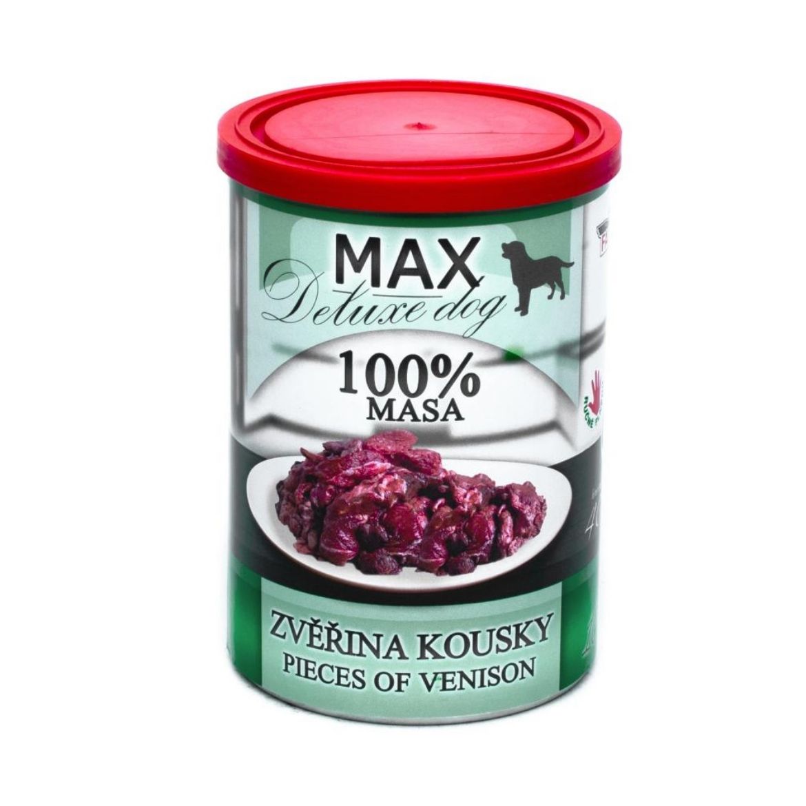 Obrázek z MAX Deluxe Dog zvěřina kousky, konzerva 400 g 