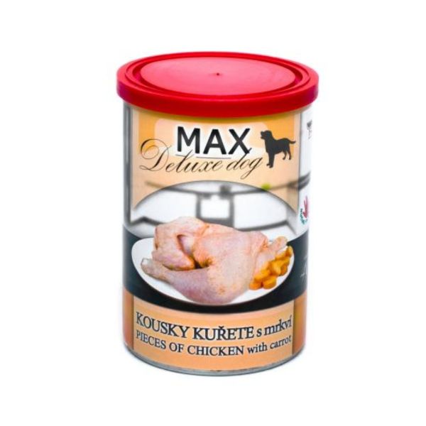 Obrázek MAX Deluxe Dog kousky kuřete s mrkví, konzerva 400 g