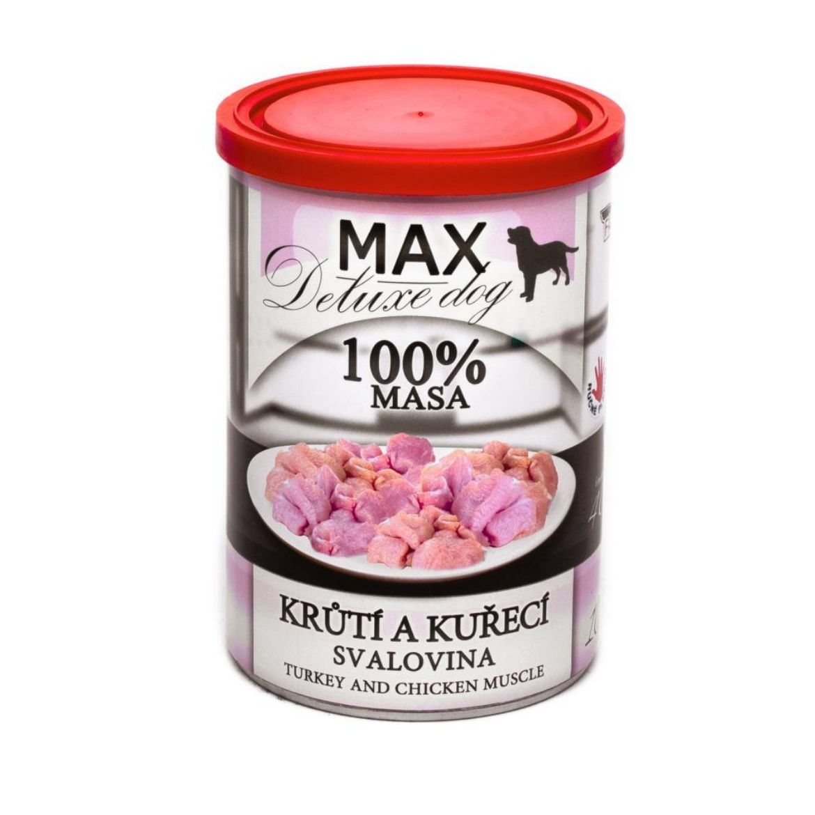 Obrázek z MAX Deluxe Dog krůtí a kuřecí svalovina, konzerva 400 g 