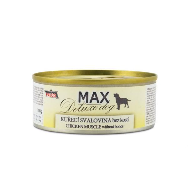 Obrázek MAX Deluxe Dog kuřecí svalovina bez kosti, konzerva 100 g