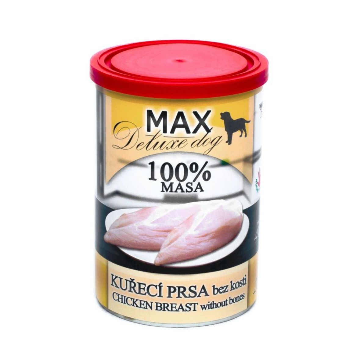 Obrázek z MAX Deluxe Dog kuřecí prsa bez kosti, konzerva 400 g 