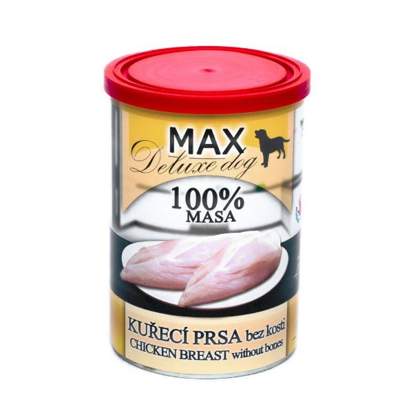 Obrázek MAX Deluxe Dog kuřecí prsa bez kosti, konzerva 400 g